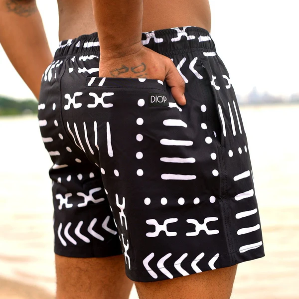 black swim shorts