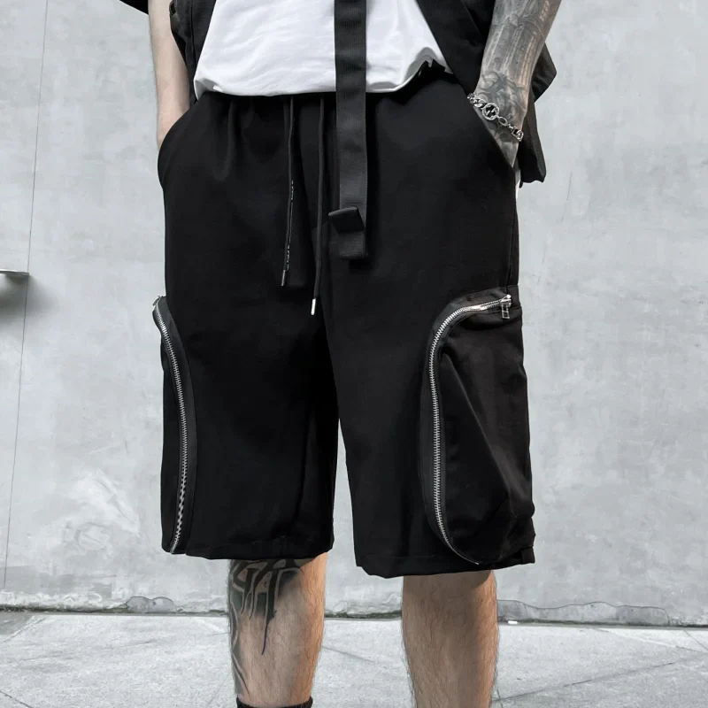 mens black cargo shorts