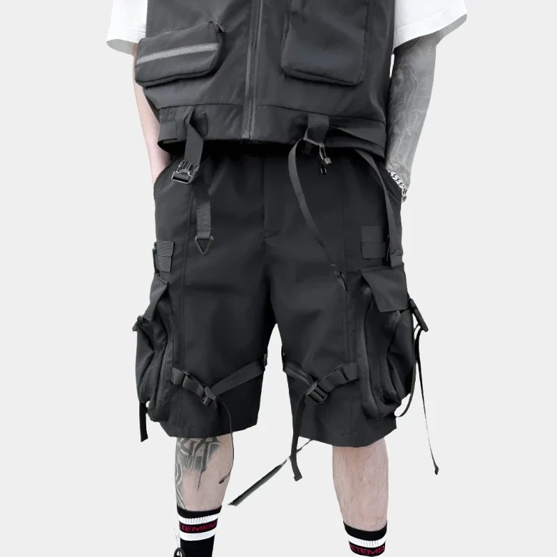 black cargo shorts