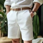 white mens shorts